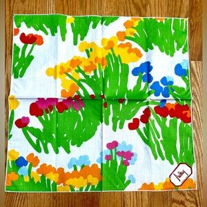4 Vintage Audrey Linens MCM Retro Pop Mod Floral Cloth Napkins 17"  Made In USA